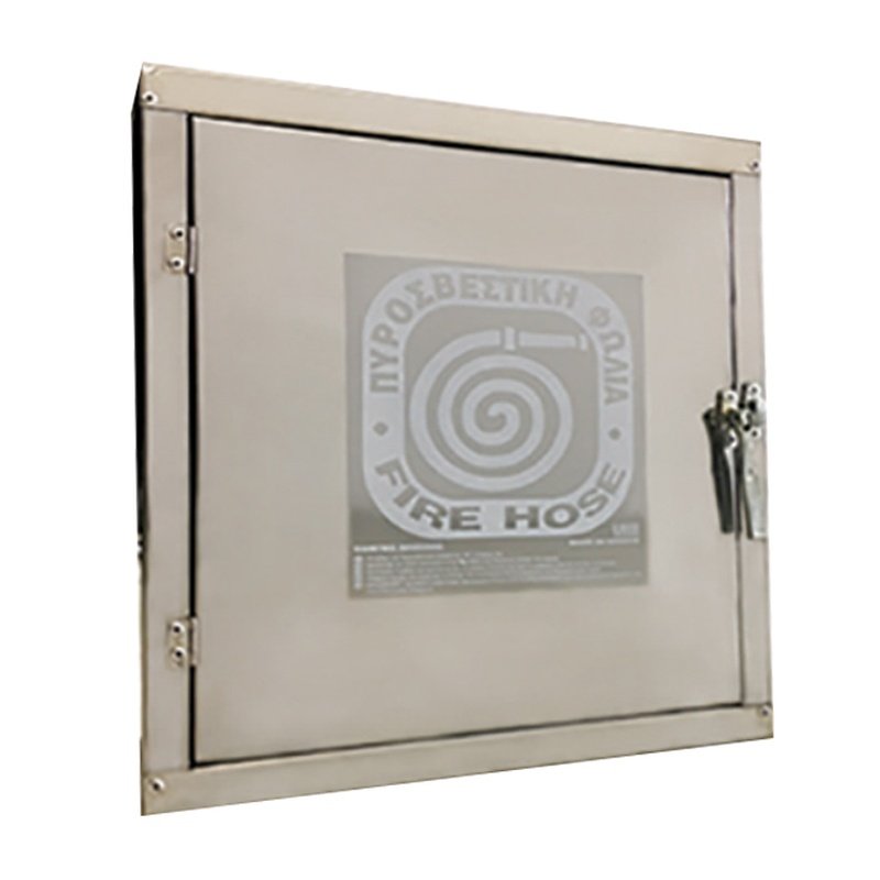 Small complete fire hose cabinet, stainless steel SS 316