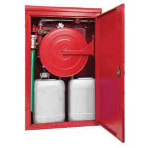 Large fire hose cabinet, galvanised with inductor foam