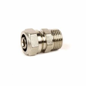 Male union connector, aluminium pipe Ø16x1/2’’