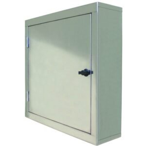 Small empty fire hose cabinet, stainless steel SS 430