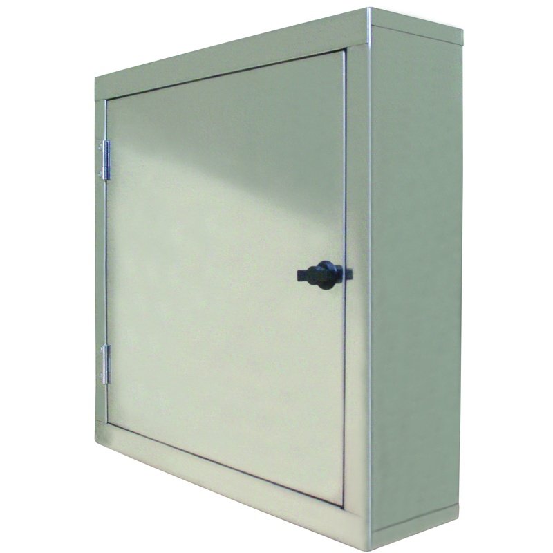 Small empty fire hose cabinet, stainless steel SS 304