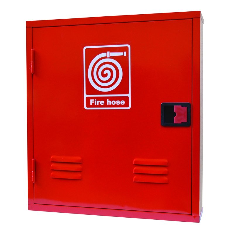 Empty fire hose cabinet, with dimensions 70x63x18cm (HxWxD)