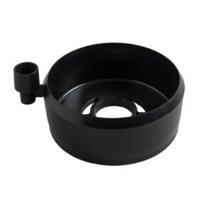 Black plastic bracket for extinguisher