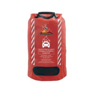 Vehicle fire blanket with waterproof carry bag