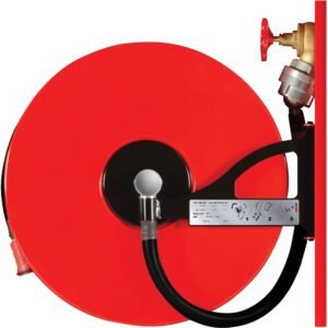Swinging wall hose reel, automatic