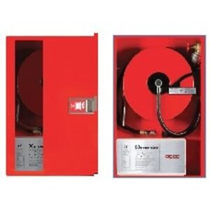 Foam-water fire hose cabinet compliant with EN 671-1