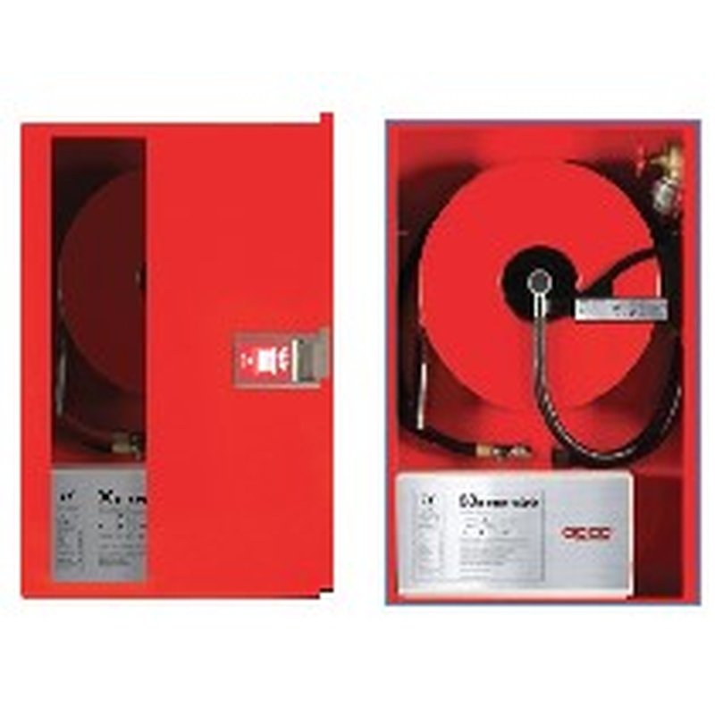 Foam-water fire hose cabinet compliant with EN 671-1